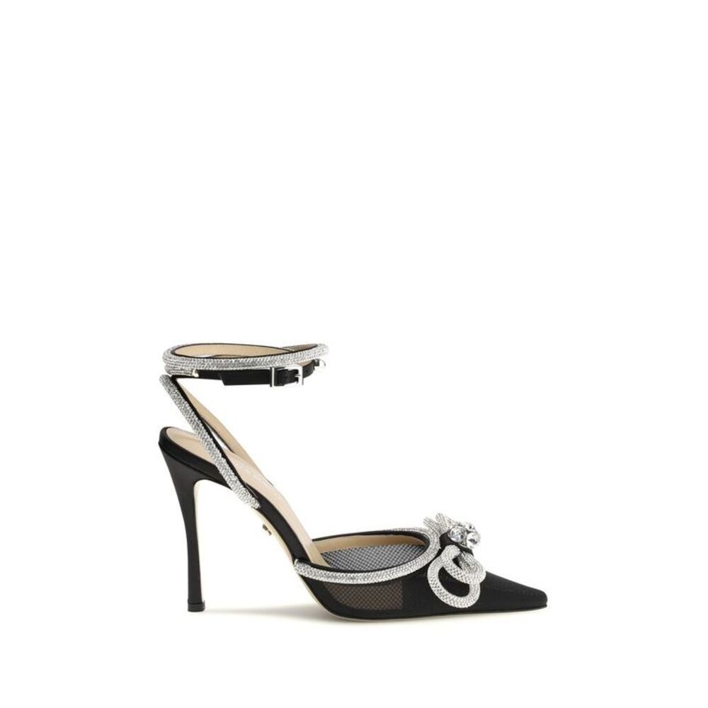 MACH & MACH Black Silk High Heel Women's Pumps